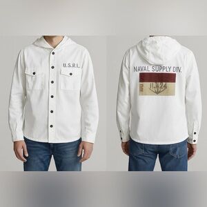 Ralph Lauren RRL Naval Supply Division Hoodie Shirt Jacket Anchor Patch Vintage